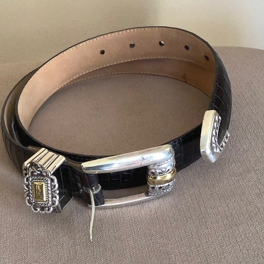 Brighton Black Leather Belt